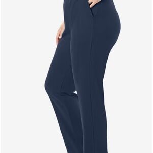 Woman Within Navy Blue Straight Leg Pants